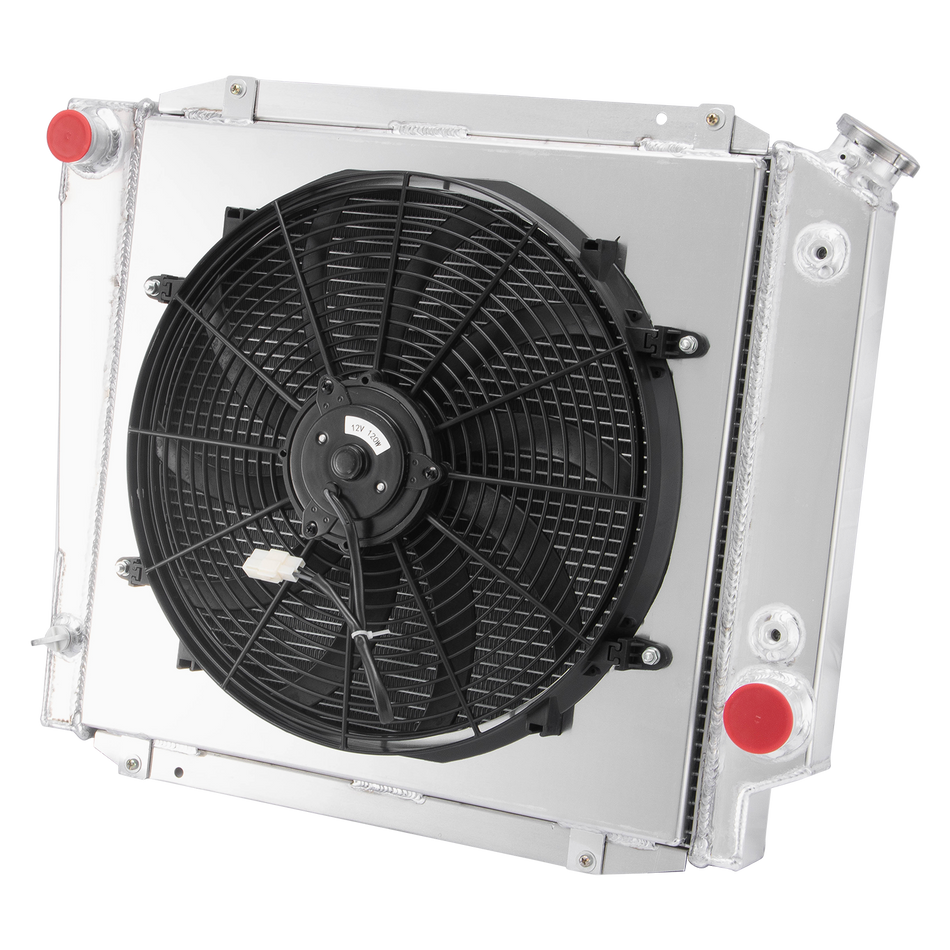 ASI Performance 4 Rows Radiator&Shroud Fan For 1966-1977 Ford Bronco Wagon/Roadster 5.0L V8