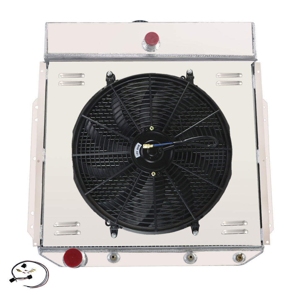 ASI Performance 4 Row Radiator Shroud Fan For 53-1956 Ford F100 F250 F350 Pickup Truck