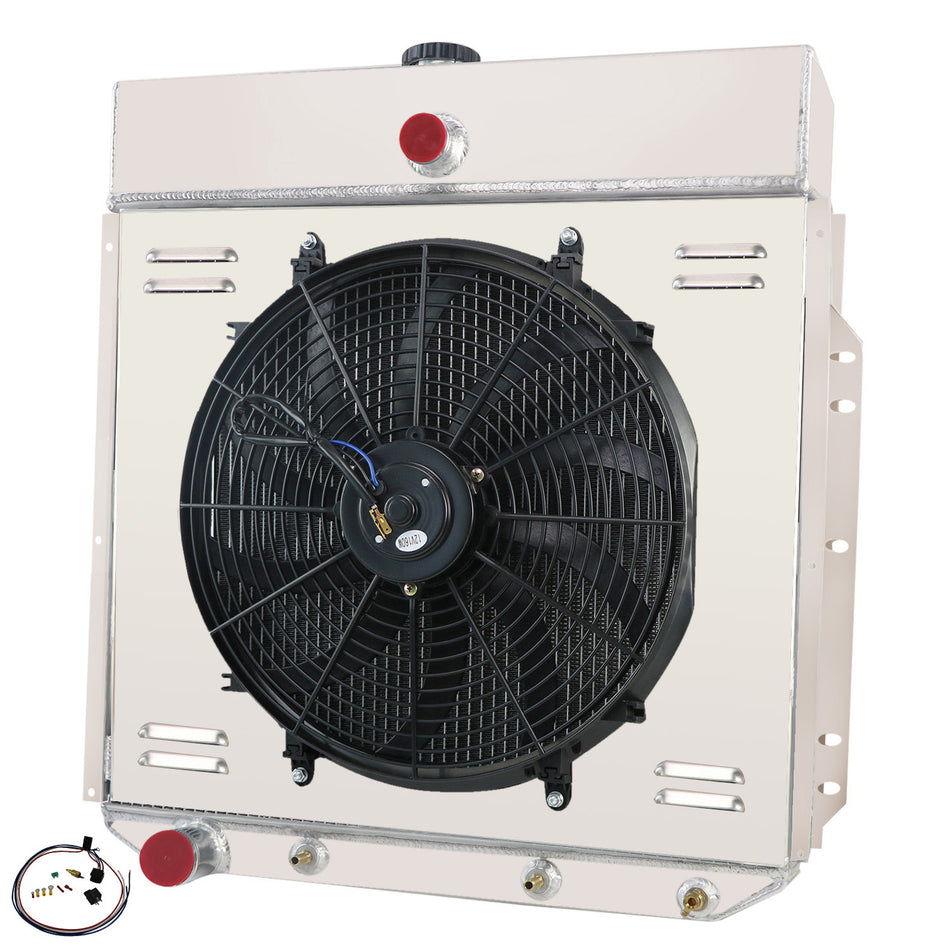ASI Performance 4 Row Radiator Shroud Fan For 53-1956 Ford F100 F250 F350 Pickup Truck