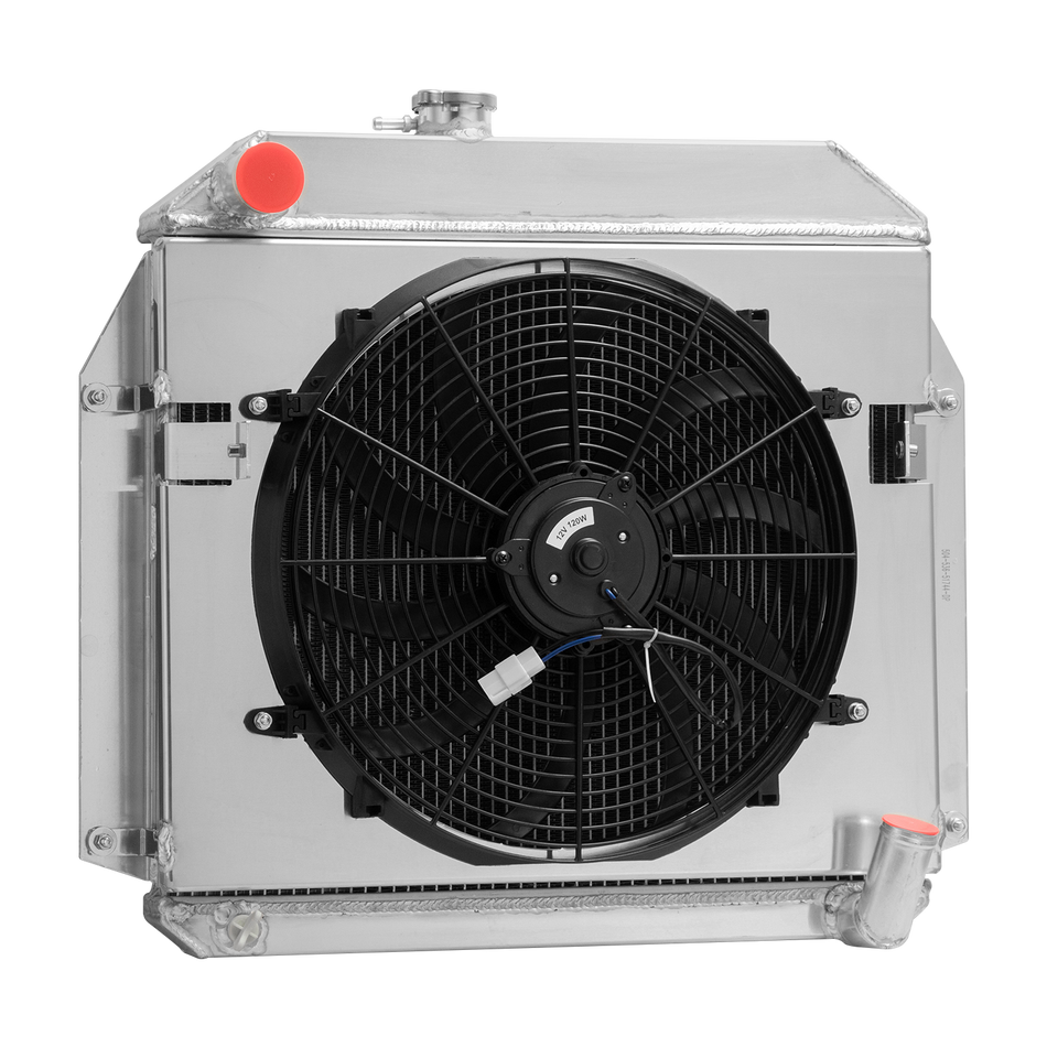 ASI Performance 4Row Aluminum Radiator Shroud+Fan For 1955-1956 Plymouth Belvedere Fury 3.8L L6