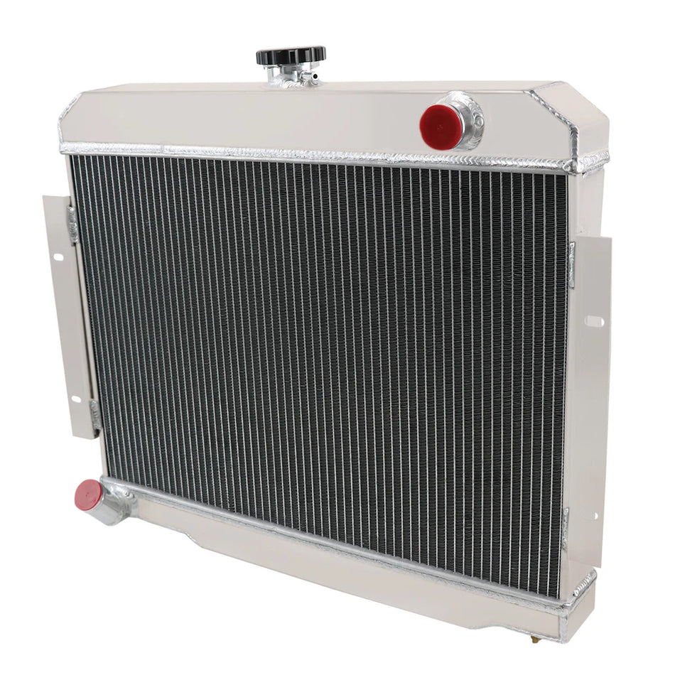 ASI Performance 4 Rows Aluminum Radiator with Shroud Fan For 1976-1986 1977 Jeep CJ5 CJ6 CJ7 3.8L 4.2L 5.0L AT