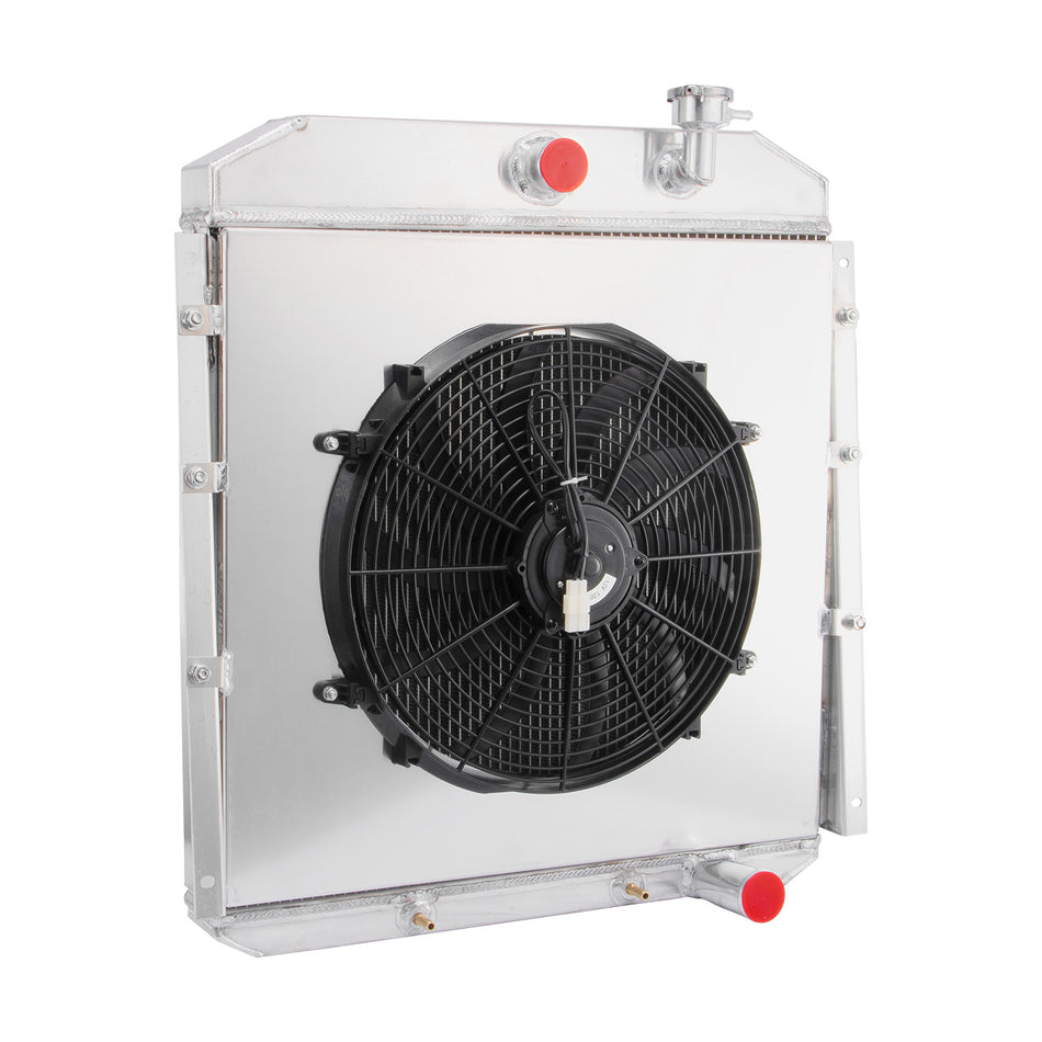 ASI Performance 4-Row Radiator+Shroud Fan Fit GMC Truck 4.4/5.2L 5.3L 5.7L/6.1L V8 L6 1955-1959