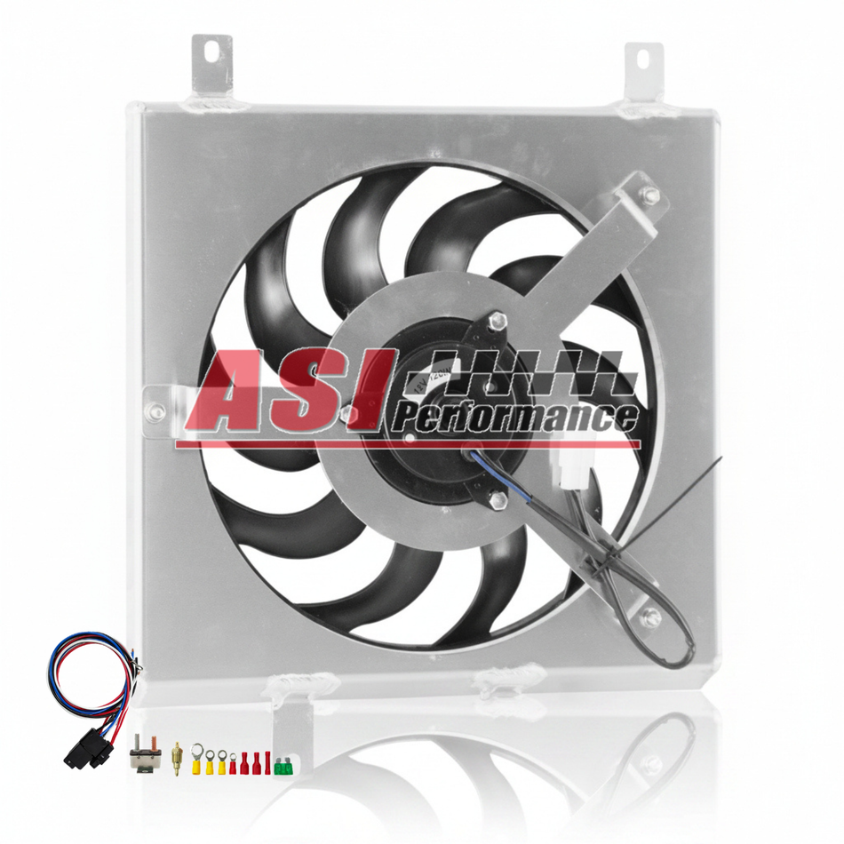 ASI Performance For 1991-02 Honda DEL Civic SOL INTEGRA Aluminum Radiator Shroud Fan+Relay kit.