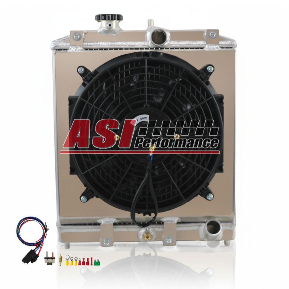 ASI Performance For 1992-2000 1999 1998 HONDA CIVIC EK EG INTEGRA 2 ROW RADIATOR SHROUD FAN
