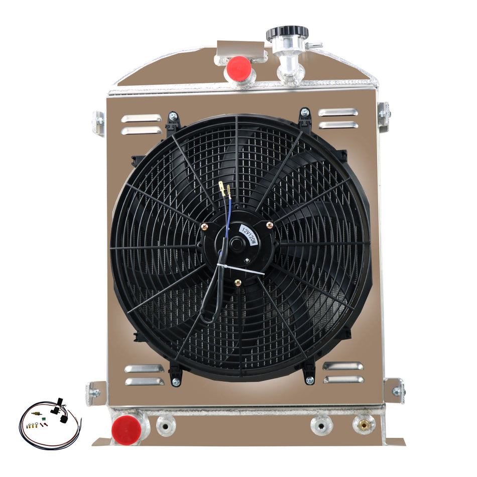 ASI Performance 4 Row Radiator Shroud Fan Kits For Ford Model A Hi-Boy Ford V8 Engine 1929-1931