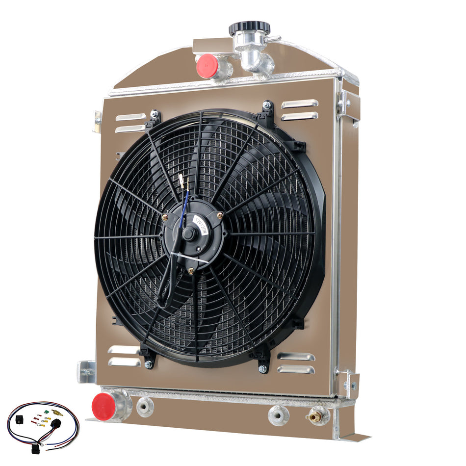 ASI Performance 4 Row Radiator Shroud Fan Kits For Ford Model A Hi-Boy Ford V8 Engine 1929-1931