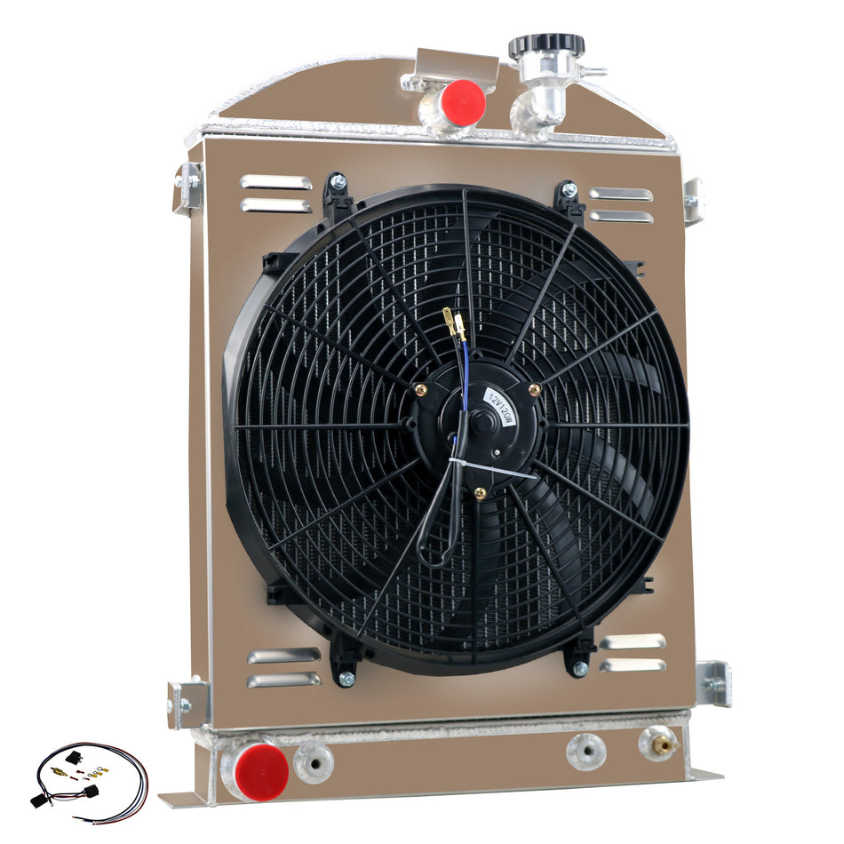 ASI Performance 4 Row Radiator Shroud Fan Kits For Ford Model A Hi-Boy Ford V8 Engine 1929-1931