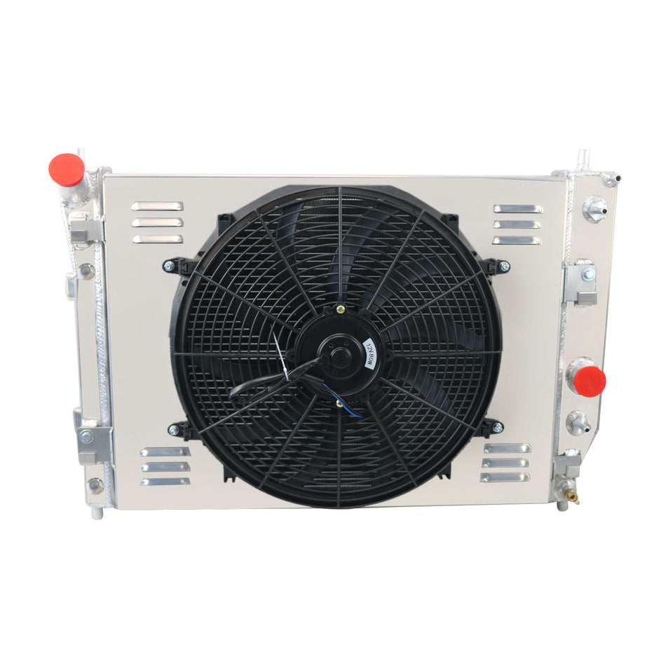 ASI Performance 4-Row Aluminum Radiator+Shroud 16" Fan+Relay for 2005-13 12 Chevy Corvette V8 AT