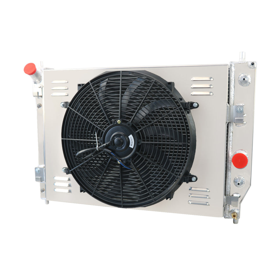 ASI Performance 4-Row Aluminum Radiator+Shroud 16" Fan+Relay for 2005-13 12 Chevy Corvette V8 AT