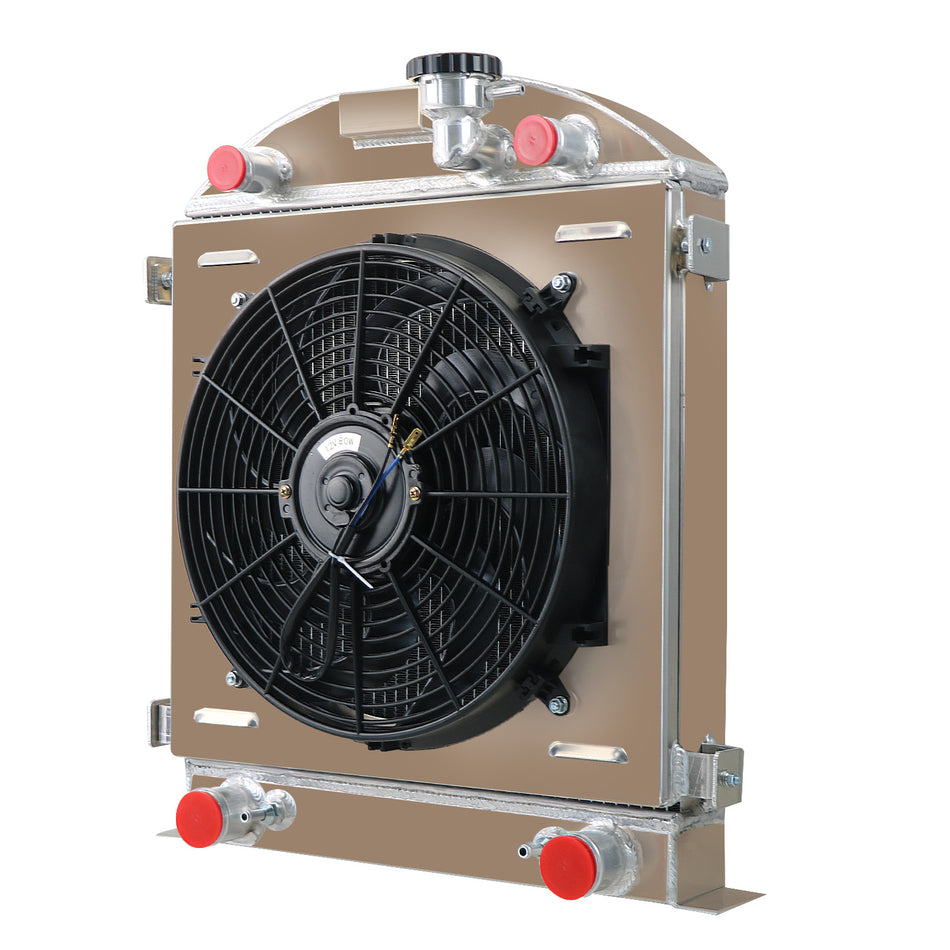 ASI Performance 4Row Radiator Shroud Fan For 1928-1929 Ford Model A Flathead V8 Engine Flat Head