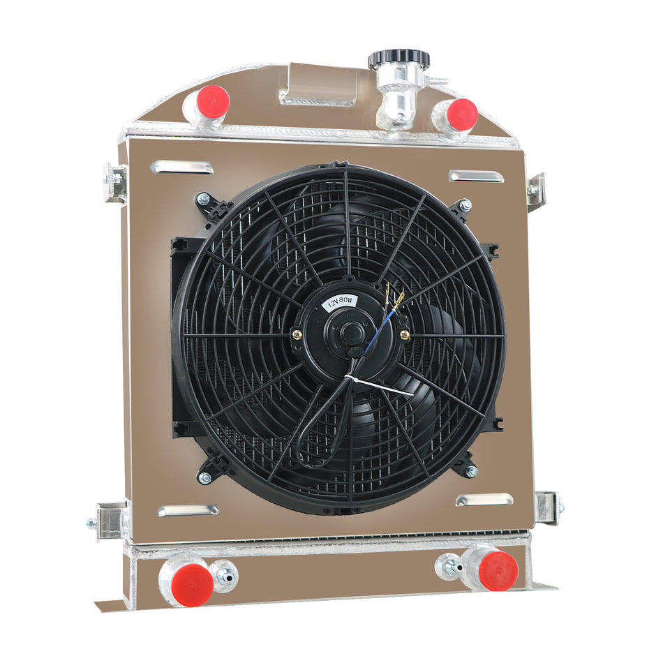 ASI Performance 4Row Radiator Shroud Fan For 1928-1929 Ford Model A Flathead V8 Engine Flat Head