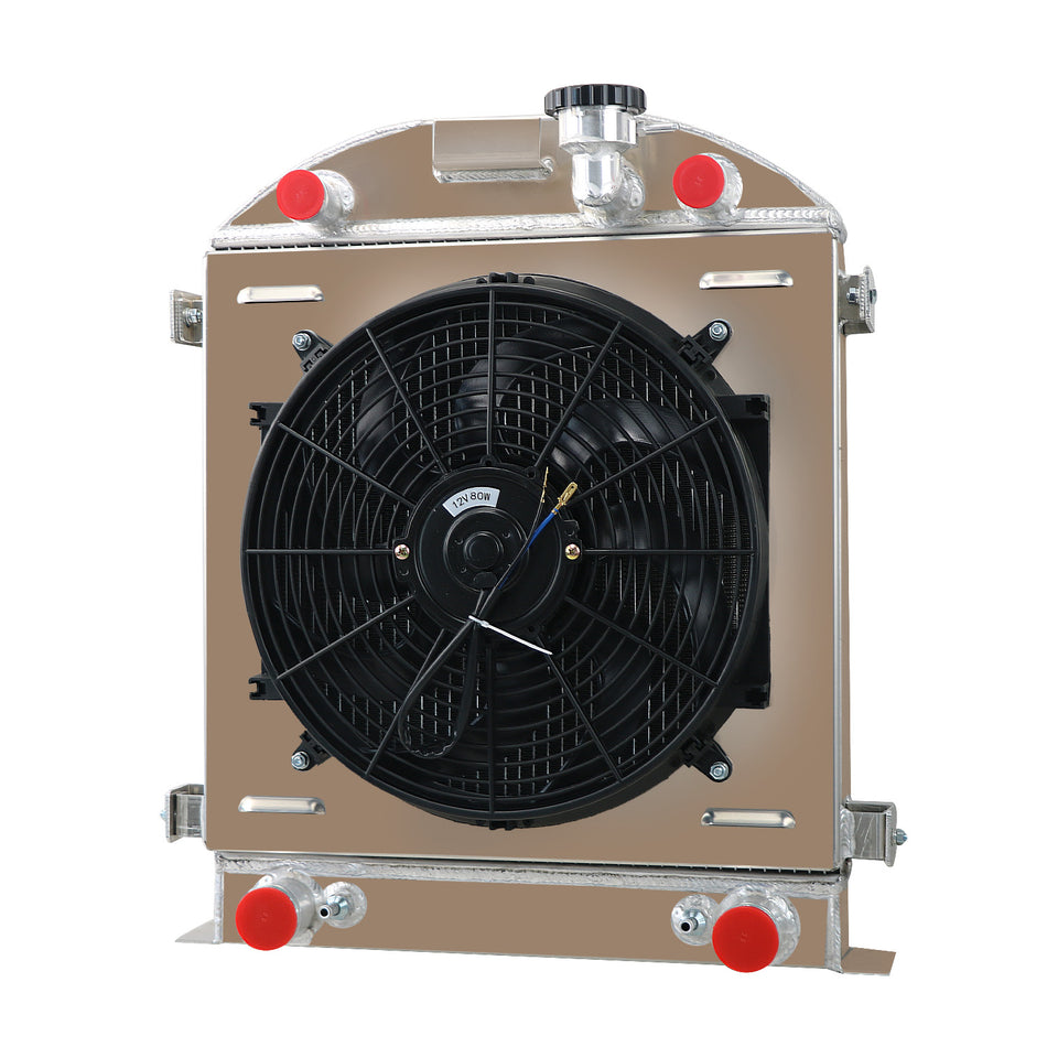 ASI Performance 4Row Radiator Shroud Fan For 1928-1929 Ford Model A Flathead V8 Engine Flat Head