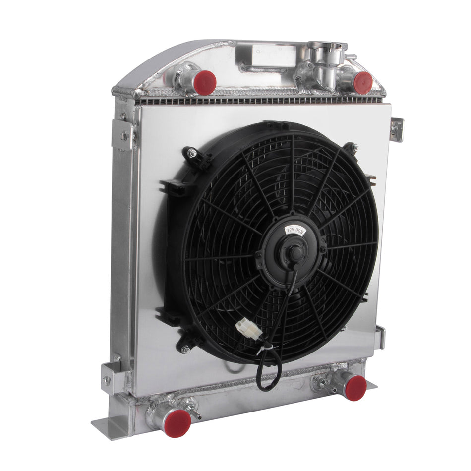 ASI Performance 4 Row Radiator Shroud Fan For 1928-29 Ford Model A Base 3.3L Flathead Engine L4