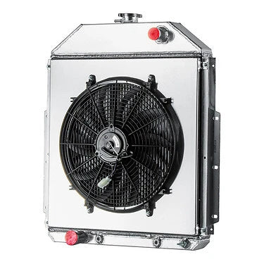 ASI Performance Aluminum 3 Row Radiator Shroud+Fan fit 42-52 Ford F1,F2,F3 Pickup Ford Engine V8