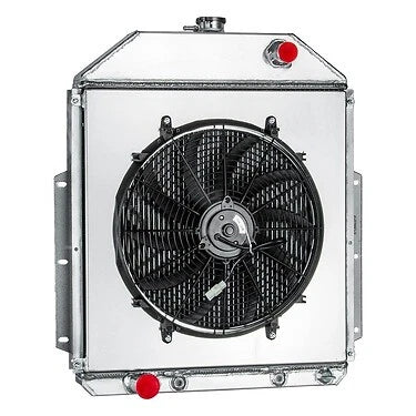 ASI Performance Aluminum 3 Row Radiator Shroud+Fan fit 42-52 Ford F1,F2,F3 Pickup Ford Engine V8