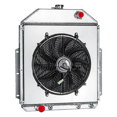 ASI Performance Aluminum 3 Row Radiator Shroud+Fan fit 42-52 Ford F1,F2,F3 Pickup Ford Engine V8