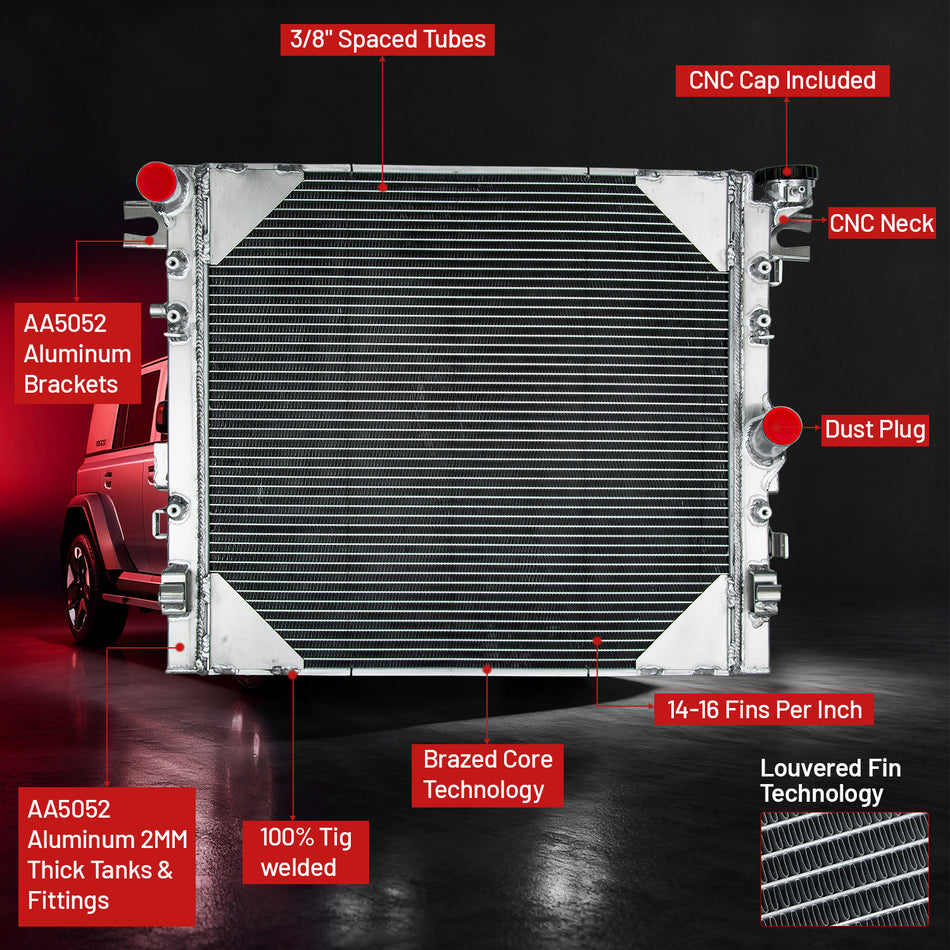 Asi Performance 3 Row Aluminum Radiator For 2007-2017 Jeep Wrangler JK 3.6L 3.8L V6