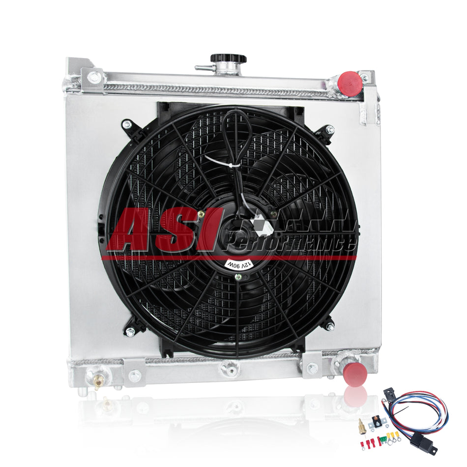 ASI Performance 3Row-Radiator+Shroud Fan-Kit Fit 98-19 Suzuki Jimny SN413 Hardtop M13A G13Bb 2Dr