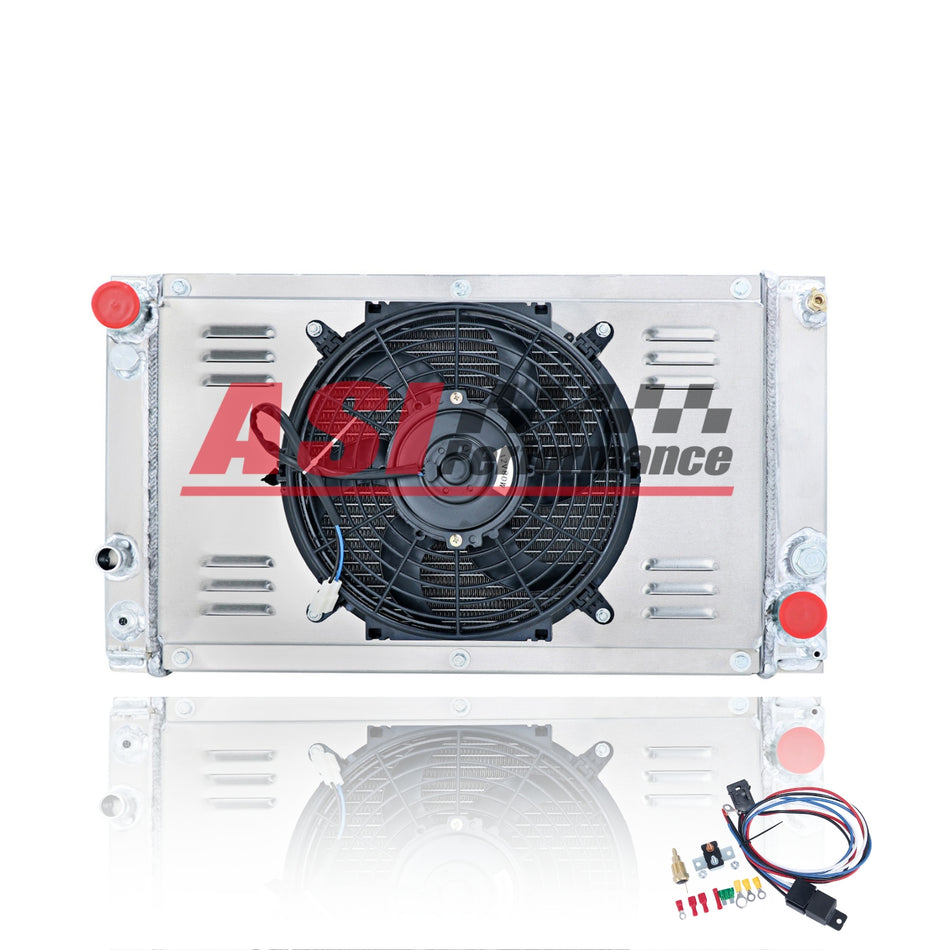 ASI Performance 3-ROW Radiator+SHROUD FAN + RELAY For PORSCHE 944 2.5L TURBO S2 3.0L 85-91 AT MT