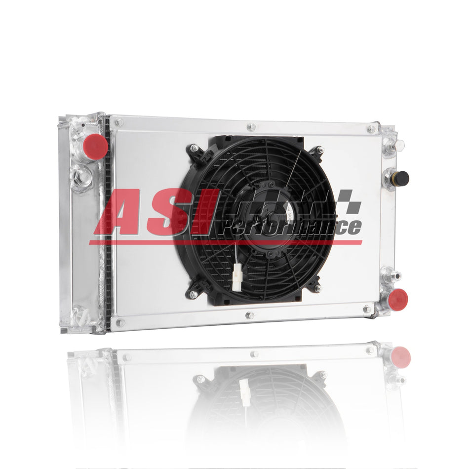ASI Performance 3~Row Aluminum Radiator Shroud&Fan Fit 1983-1988 PORSCHE 944 2.5L 2.7L NON-Turbo
