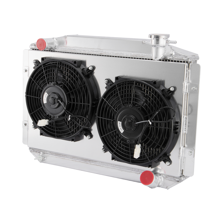 ASI Performance 4-Row Aluminum Radiator+Shroud Fan Fit 1955-1960 Chevy Corvette 350 V8 4.6L MT