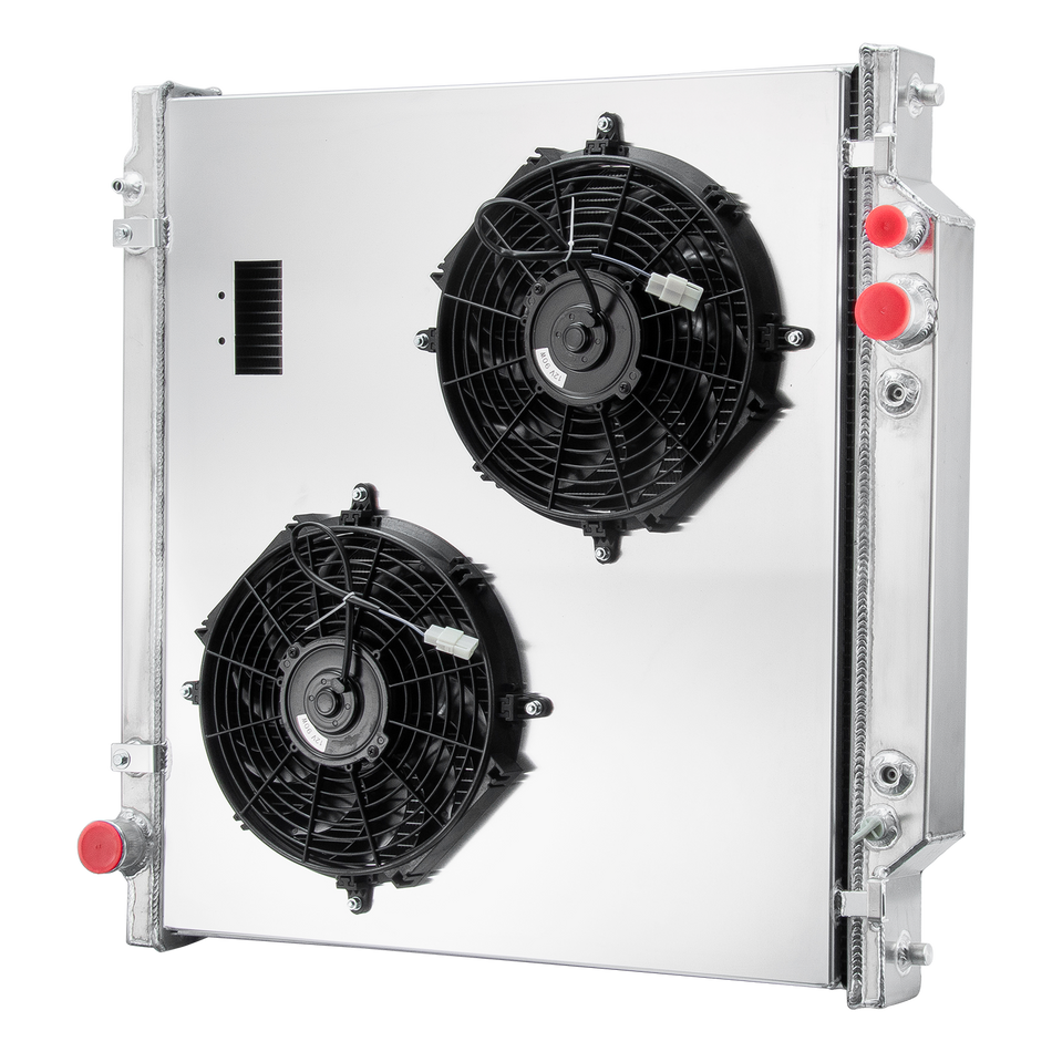 ASI Performance 2 Row Radiator+Shroud Fan Fit 99-04 Ford F-350 F-250 F-450 Super Duty 6.8L 7.3L.