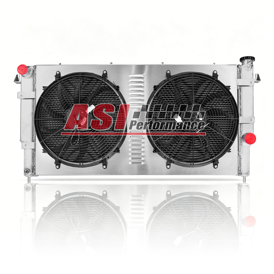 ASI Performance 3 Row Radiator+Shroud Fans For 94-02 Dodge Ram 2500 3500 5.9L Diesel Cummins