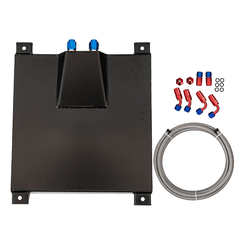 ASI Performance 10 Gallon Aluminum Black Fuel Cell Gas Tank+Cap+Level Sender+Nylon Fuel Line Kit
