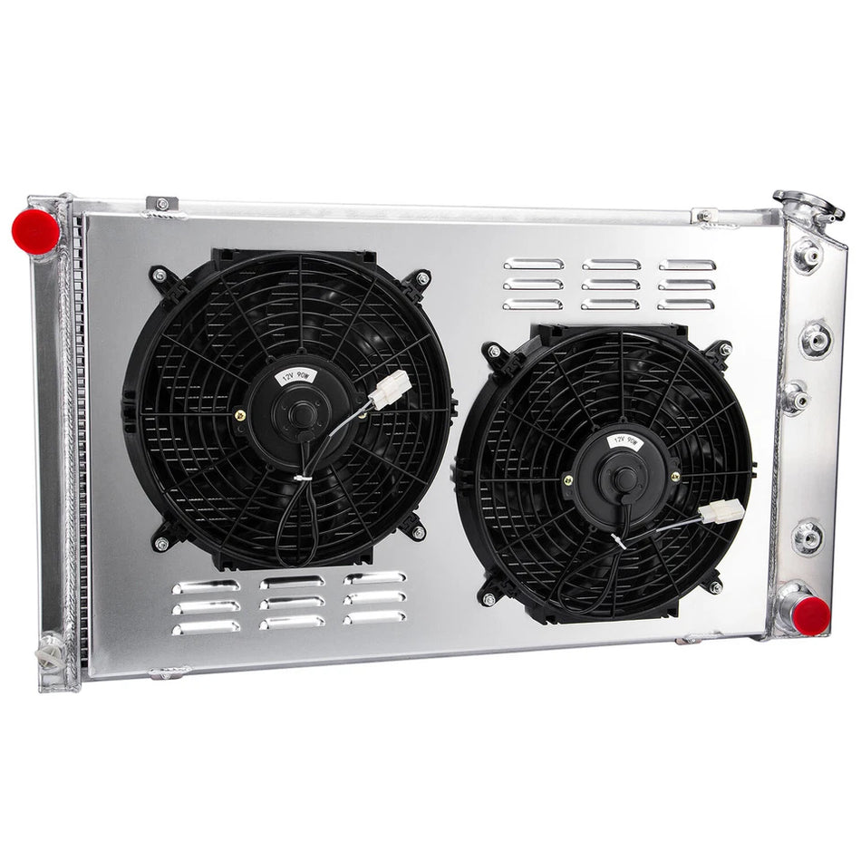 ASI Performance 3 Row Radiator with Shroud Fan For 1978-1987 Chevy GMC C/K C10 C20 Monte Carlo 18.5" H x 31.7" W