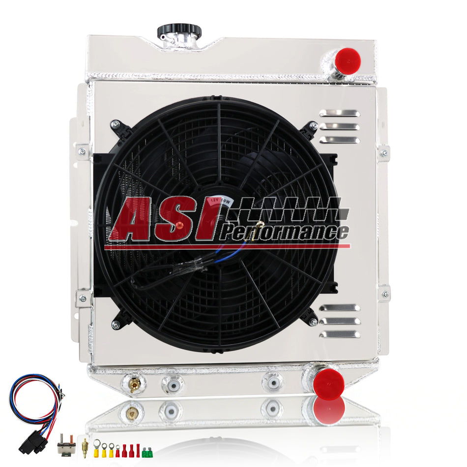 ASI Performance 3 Row Radiator Shroud Fan Relay Fits 1960-66 Ford Mustang Mercury Falcon Rancher