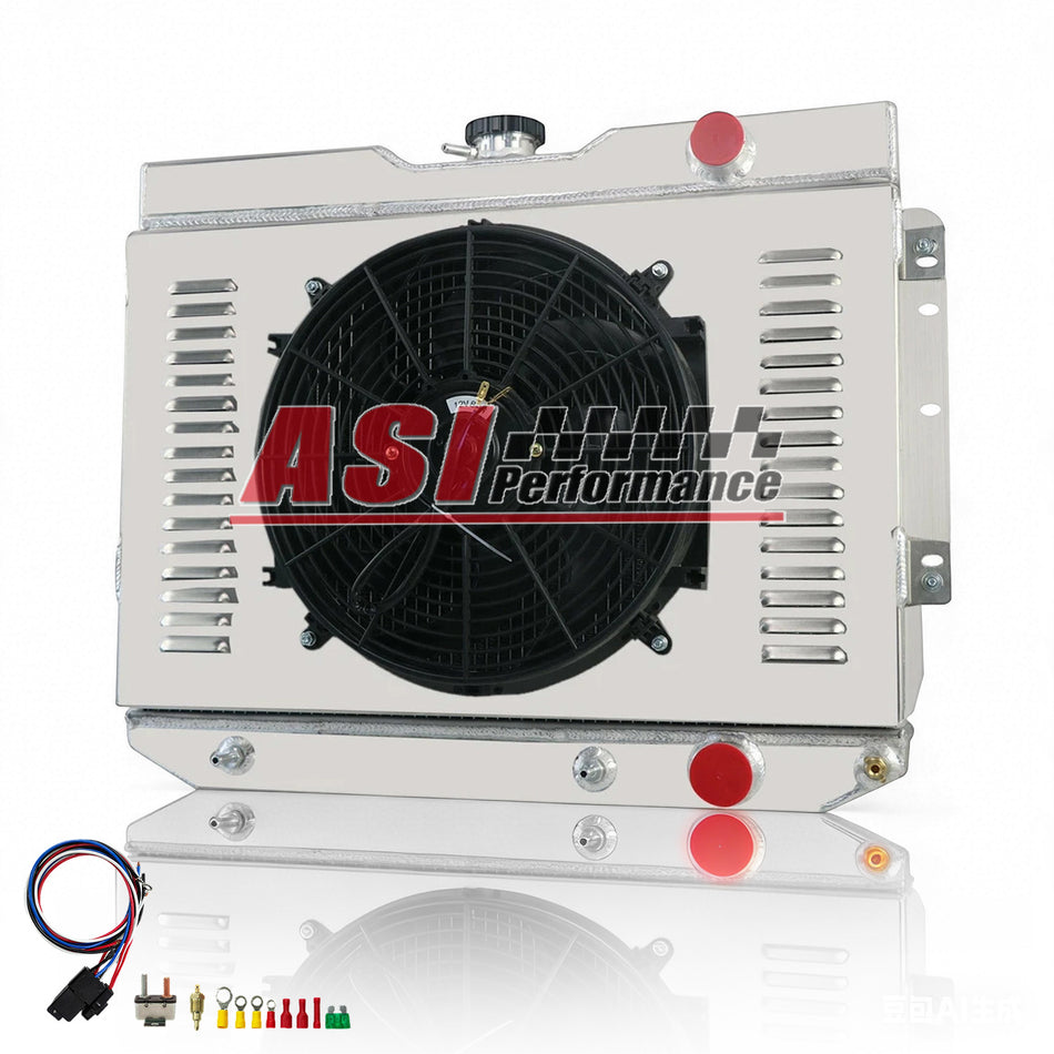 ASI Performance 3 Row Radiator Shroud Fans For 1959-1965 Chevy Impala El Camino Bel Air Chevelle