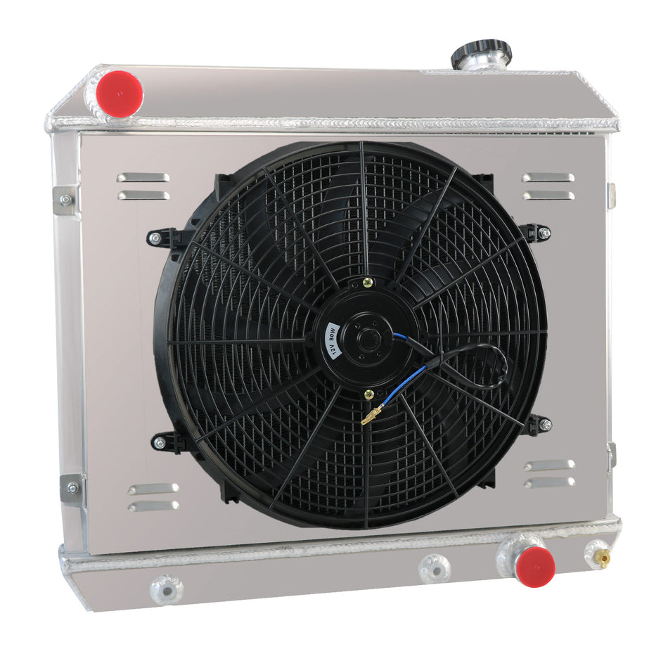 ASI Performance 3-Row Radiator w/Shroud Fan fit 1961-66 Chevy C/K C10 C20 C30 K10 K20 K30 Pickup