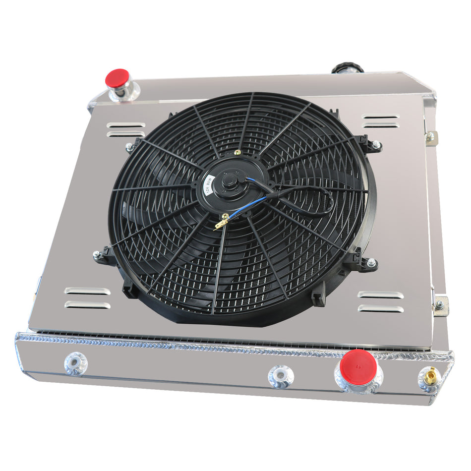 ASI Performance 3-Row Radiator w/Shroud Fan fit 1961-66 Chevy C/K C10 C20 C30 K10 K20 K30 Pickup