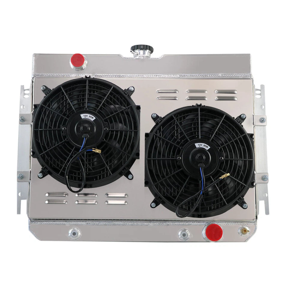 ASI Performance Aluminum 3 Row Radiator with Fan Shroud For 63-68 Chevy Impala Bel Air Biscayne l6 V8