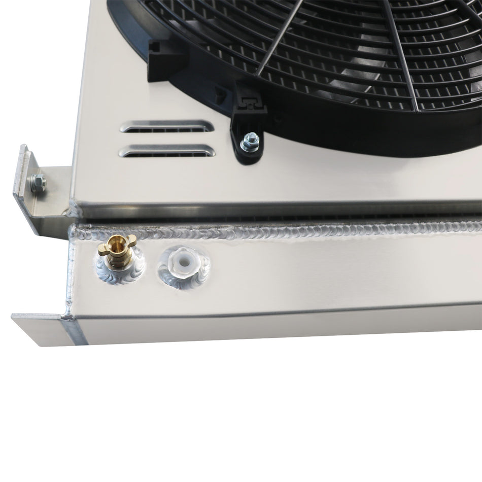 ASI Performance Fits 1932 FORD High Boy Chevy V8 Street Rod 3Rows Aluminum Radiator & Shroud Fan
