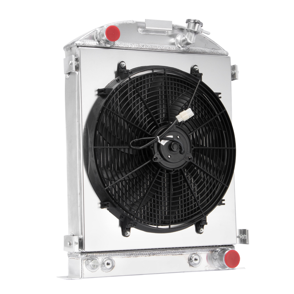 ASI Performance 3-Row Radiator Shroud Fan For 1930 1931 1932 FORD MODEL A HIGH BOY CHEVY V8
