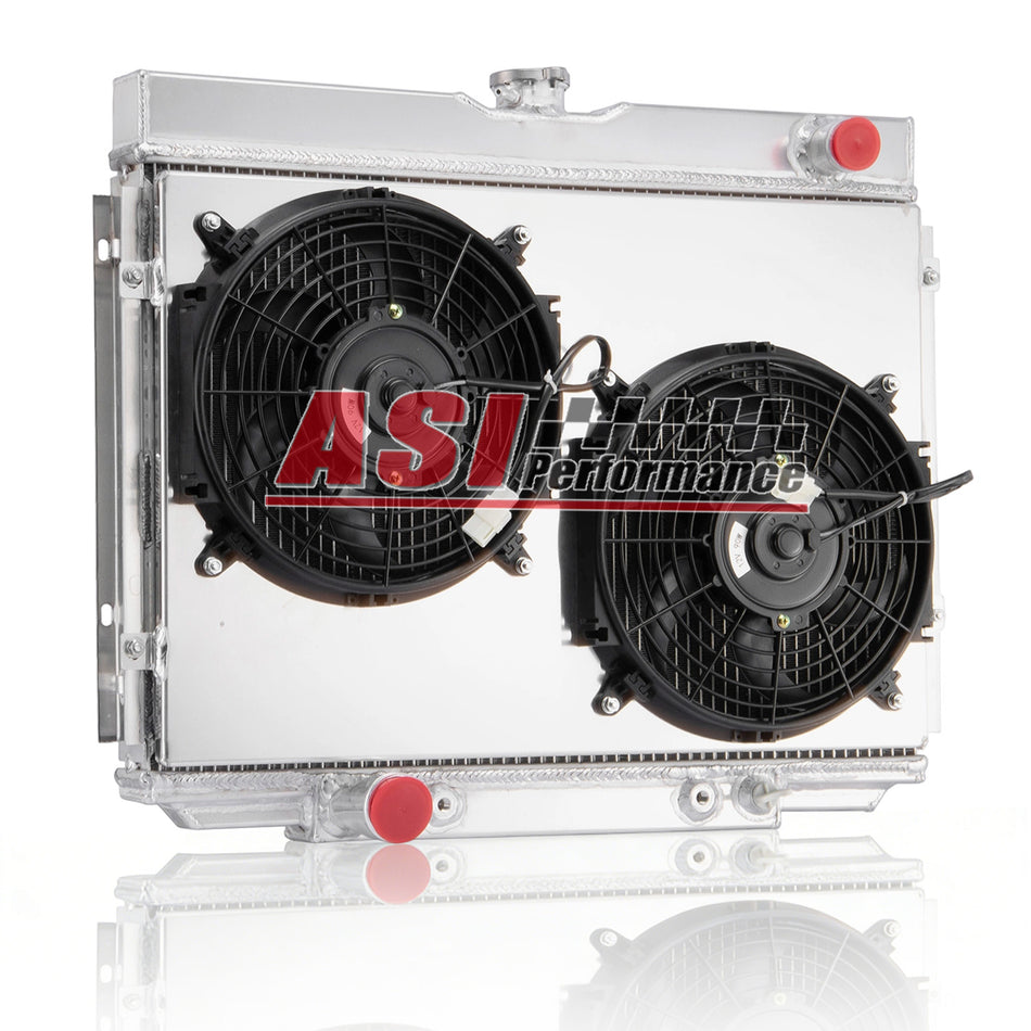 ASI Performance 3-Row Radiator+Shroud Fan Fit 1967-1970 Ford Mustang Fairlane Ranchero/Mercury V8