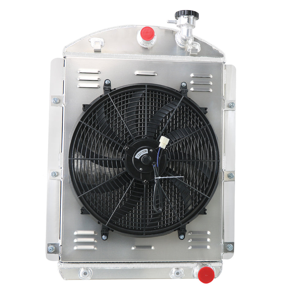 ASI Performance 3 Row Radiator Shroud Fan Relay Fit 1941-1946 Chevy Truck Pickup Small Block AT