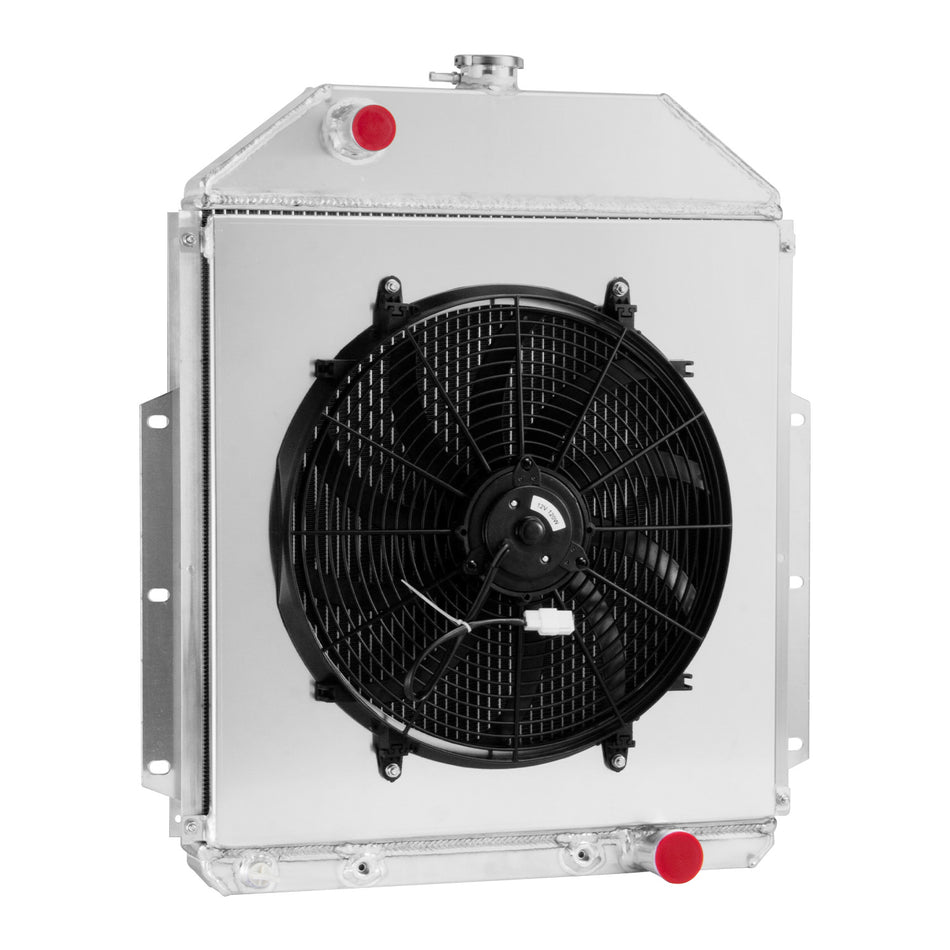 ASI Performance 3-Row Radiator Shroud Fan For 1942-1952 Ford F1 F2 F3 Truck Chevy V8 Engine US