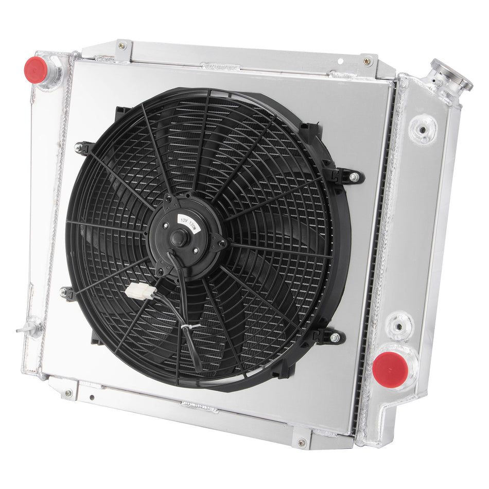 ASI Performance 3Row Aluminum Radiator+Shroud Fan For 1966-77 Ford Early Bronco 5.0L V8