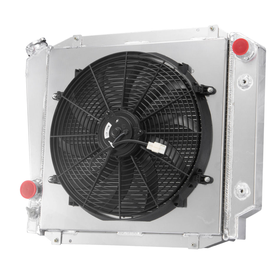 ASI Performance 3-Row Radiator+Shroud Fan For 1966-1977 Ford Bronco L6 4.7L 4.9L V8 Engine