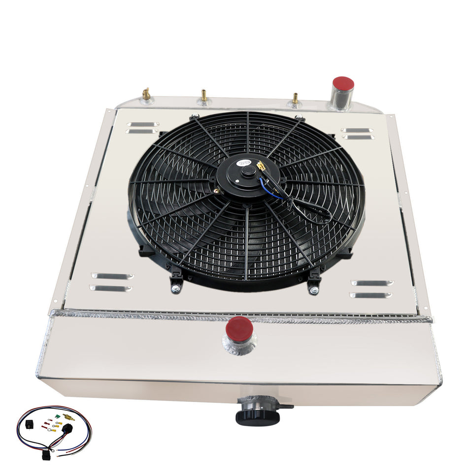 ASI Performance 3 Row Aluminum Radiator Shroud Fan For 1953-1956 1954 Ford F-100 F-250 F-350 ,