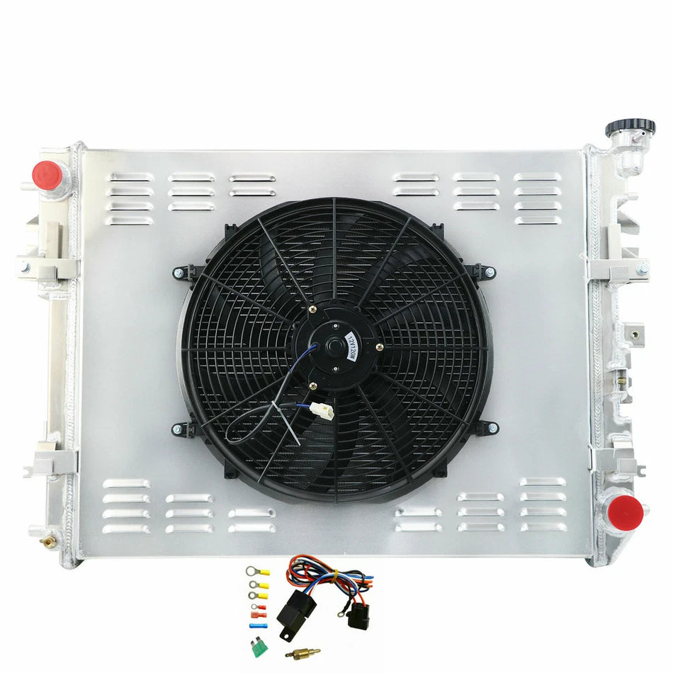 ASI Performance 3 Row Radiator with Shroud Fan For 2009-2018 Dodge Ram 1500 2500 3500 Pickup 3.5 4.7L 27.5 W x 22 H