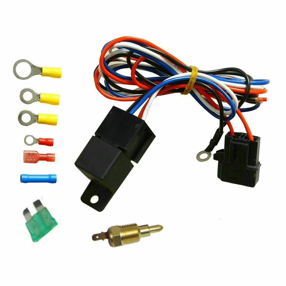 ASI Performance Ford 4 Rows Radiator 1979-93 Mustang 2.3L 3.3L 3.8L 4.2L 5.0L Shroud Fan Relay For MT