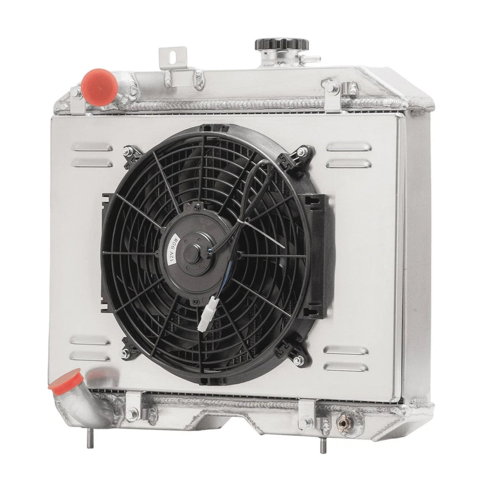 ASI Performance 4 Row Radiator+Shroud+Fan For 1941-1952,1949 Jeep Willys MB/CJ-2A/M38 Ford GPW