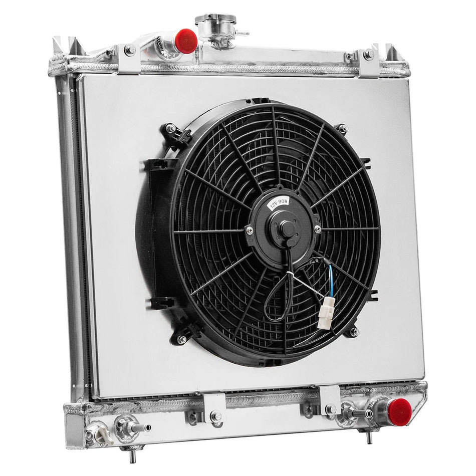 ASI Performance DPI981 4ROW Radiator & Shroud Fan For 1987-1999 Dodge Dakota 2.2L 2.5L 3.9L