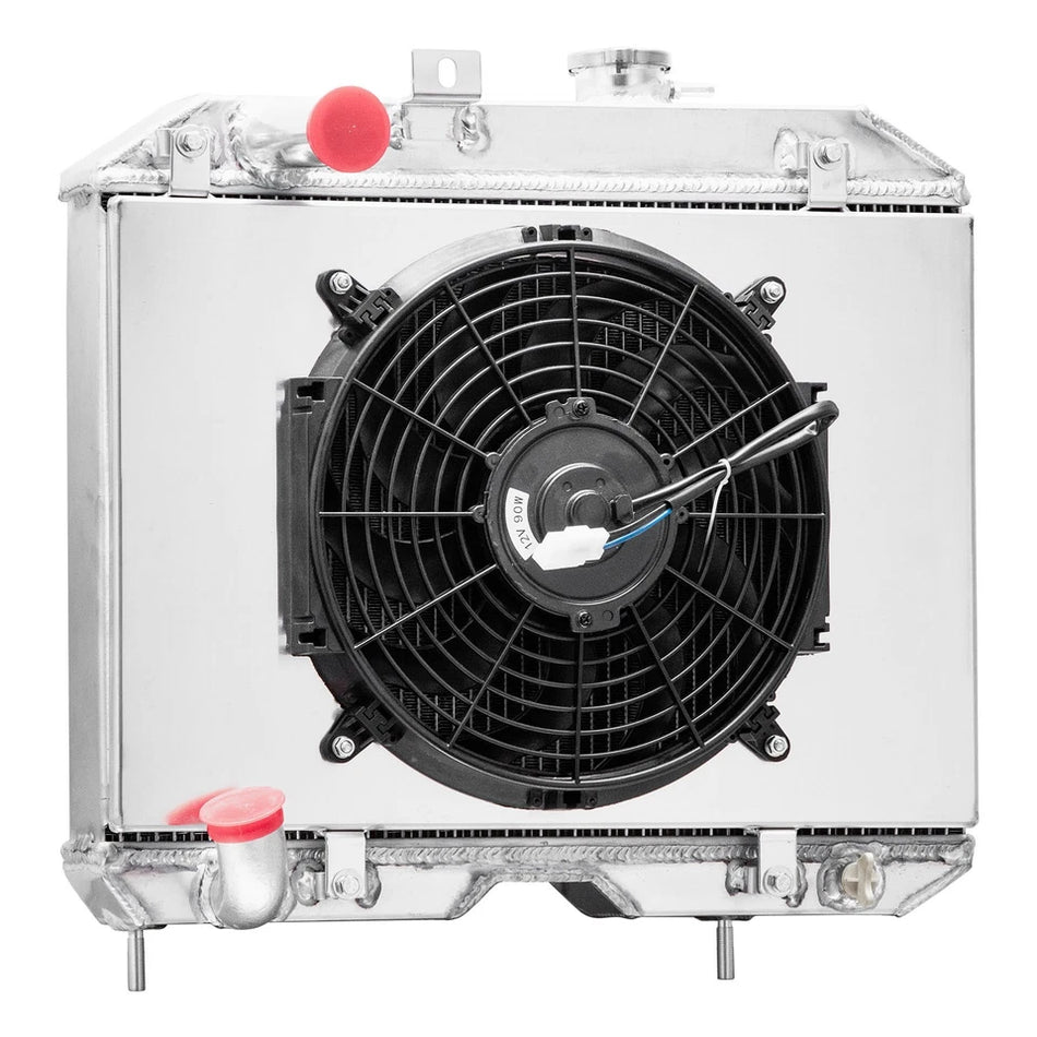 ASI Performance 4 Row Radiator+Shroud+Fan For 1941-1952,1949 Jeep Willys MB/CJ-2A/M38 Ford GPW