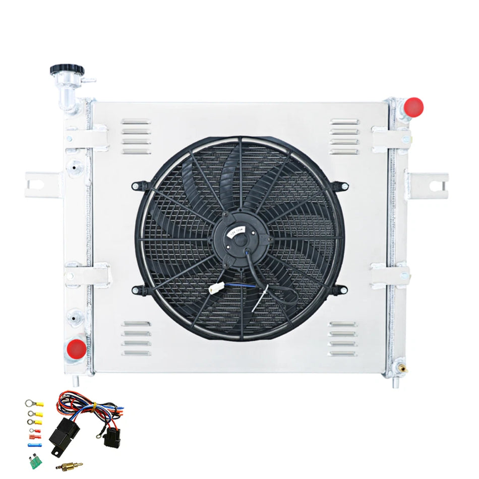ASI Performance 3ROW Aluminum Radiator+Shroud Fan+Relay Fits 1999-2004 JEEP Grand Cherokee 4.0L