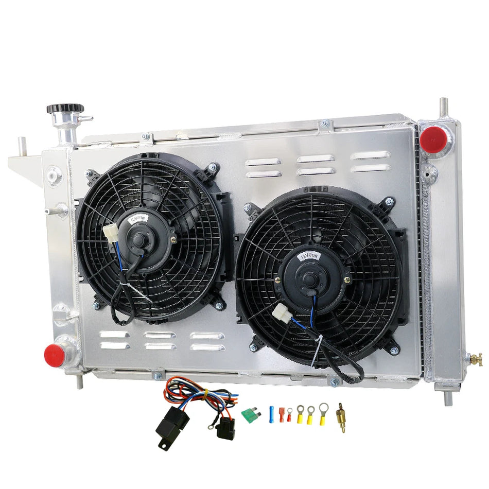 ASI Performance 4 Row Aluminum Radiator+Shroud Fan For 1994 1995 96 Ford Mustang 3.8L 5.0L V6 V8