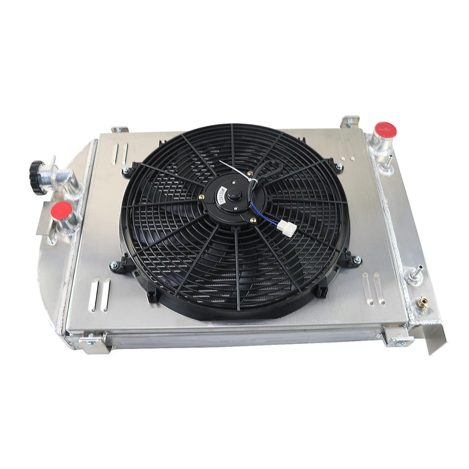 1935 Ford Radiator ASI Performance 3 Row Radiator with Shroud Fan For 1933-1935 Ford MODEL ...